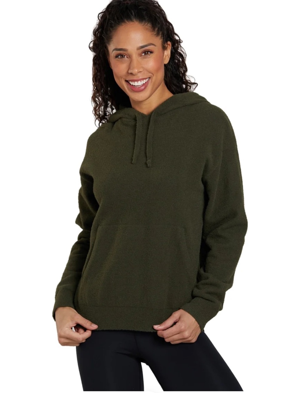 Spiritual Gangster Relaxed Chenille Hoodie in Forest Green